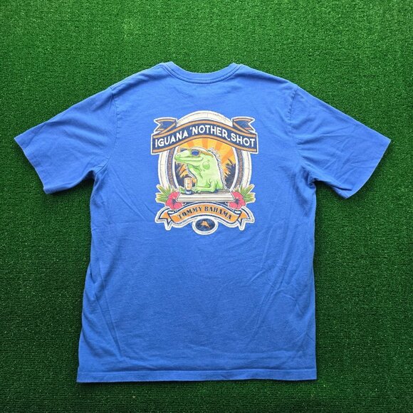 Tommy Bahama Relax Tshirt Men Small Blue Short Sleeve‎ Iguana 'Nother Shot Beach - Picture 1 of 8